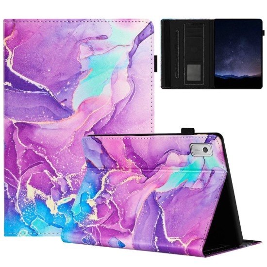 Lenovo Tab M9 dėklas knygutė Marble, violetinis