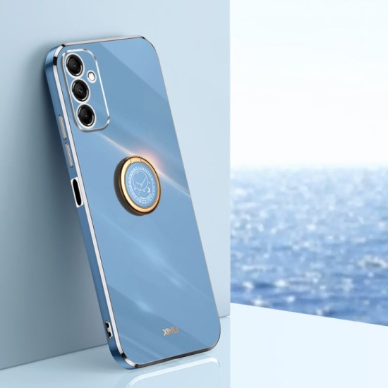 Samsung Galaxy M35 5G dėklas nugarėlė silikoninis Xinli su žiedu, melsvas Samsung Galaxy M35 5G dėklas nugarėlė silikoninis Xinli su žiedu, melsvas