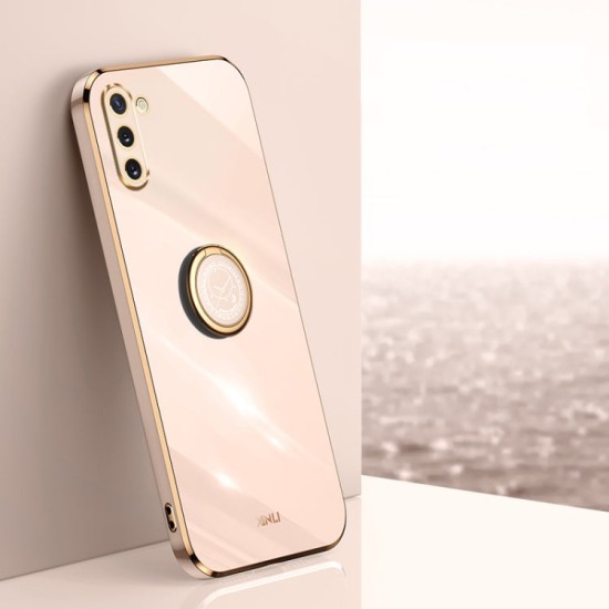 Samsung Galaxy Note10 dėklas nugarėlė silikoninis Xinli su žiedu, rausvas Samsung Galaxy Note10 dėklas nugarėlė silikoninis Xinli su žiedu, rausvas