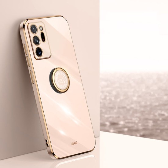 Samsung Galaxy Note20 Ultra dėklas nugarėlė silikoninis Xinli su žiedu, rausvas