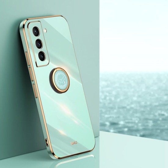 Samsung Galaxy S21+ Plus dėklas nugarėlė silikoninis Xinli su žiedu, žalsvas Samsung Galaxy S21+ Plus dėklas nugarėlė silikoninis Xinli su žiedu, žalsvas