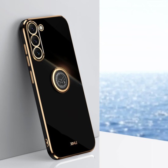 Samsung Galaxy S24+ Plus dėklas nugarėlė silikoninis Xinli su žiedu, juodas Samsung Galaxy S24+ Plus dėklas nugarėlė silikoninis Xinli su žiedu, juodas