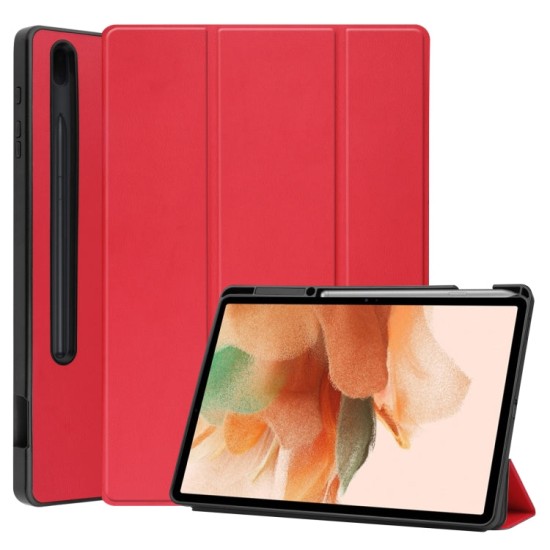 Samsung Galaxy Tab S7 FE dėklas knygutė Pure Color, raudonas Samsung Galaxy Tab S7 FE dėklas knygutė Pure Color, raudonas