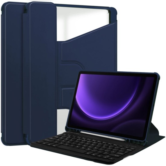Samsung Galaxy Tab S9 FE dėklas knygutė su klaviatūra, mėlynas Samsung Galaxy Tab S9 FE dėklas knygutė su klaviatūra, mėlynas
