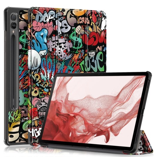 Samsung Galaxy Tab S9+ Plus dėklas knygutė su piešiniu(Graffiti) Samsung Galaxy Tab S9+ Plus dėklas knygutė su piešiniu(Graffiti)
