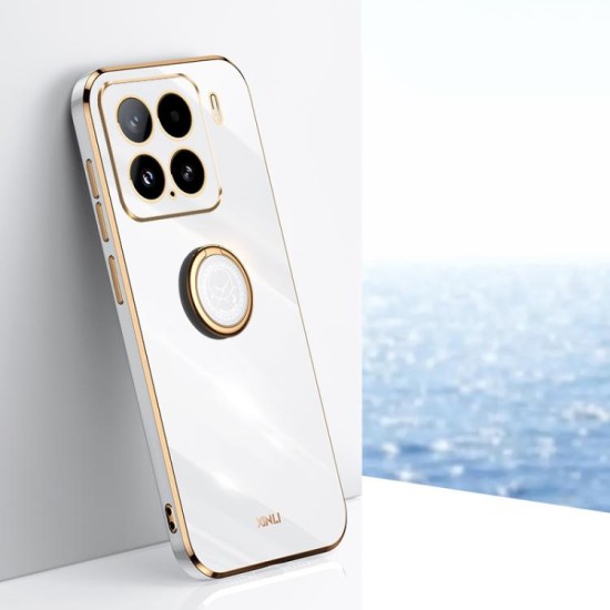 Xiaomi 15 dėklas nugarėlė silikoninis Xinli su žiedu, baltas Xiaomi 15 dėklas nugarėlė silikoninis Xinli su žiedu, baltas