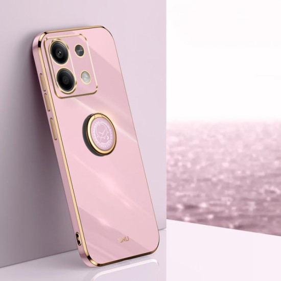 Xiaomi Redmi Note 13 Pro 4G dėklas nugarėlė silikoninis Xinli su žiedu, rausvas Xiaomi Redmi Note 13 Pro 4G dėklas nugarėlė silikoninis Xinli su žiedu, rausvas